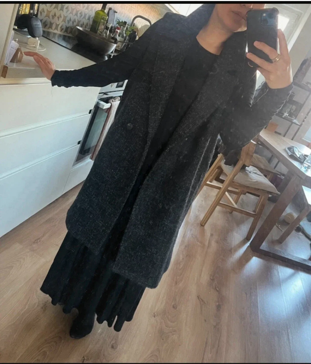 massimo dutti Grey wool coat women M thumbnail