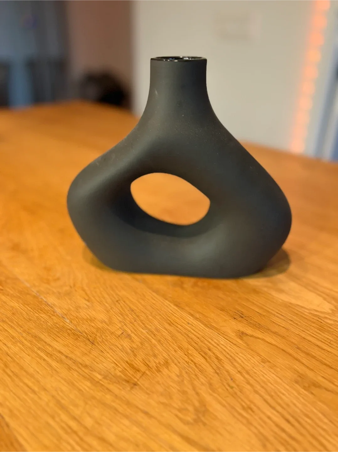 Black Ceramic Vase with Hole image indicator(2)