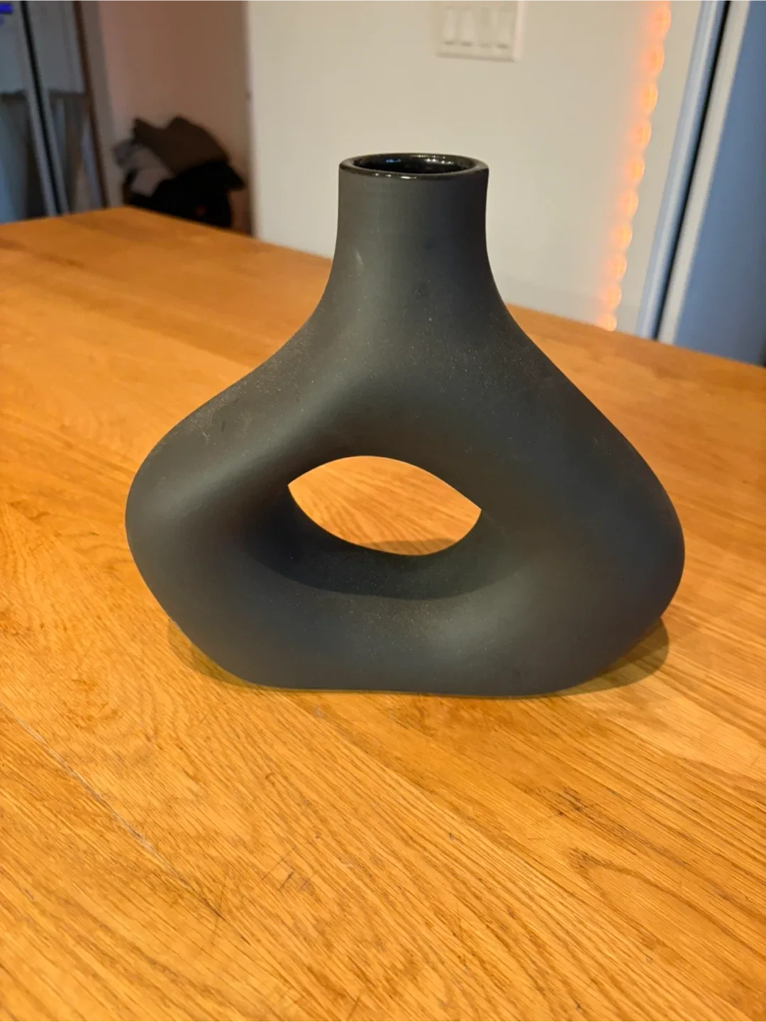 Black Ceramic Vase with Hole thumbnail