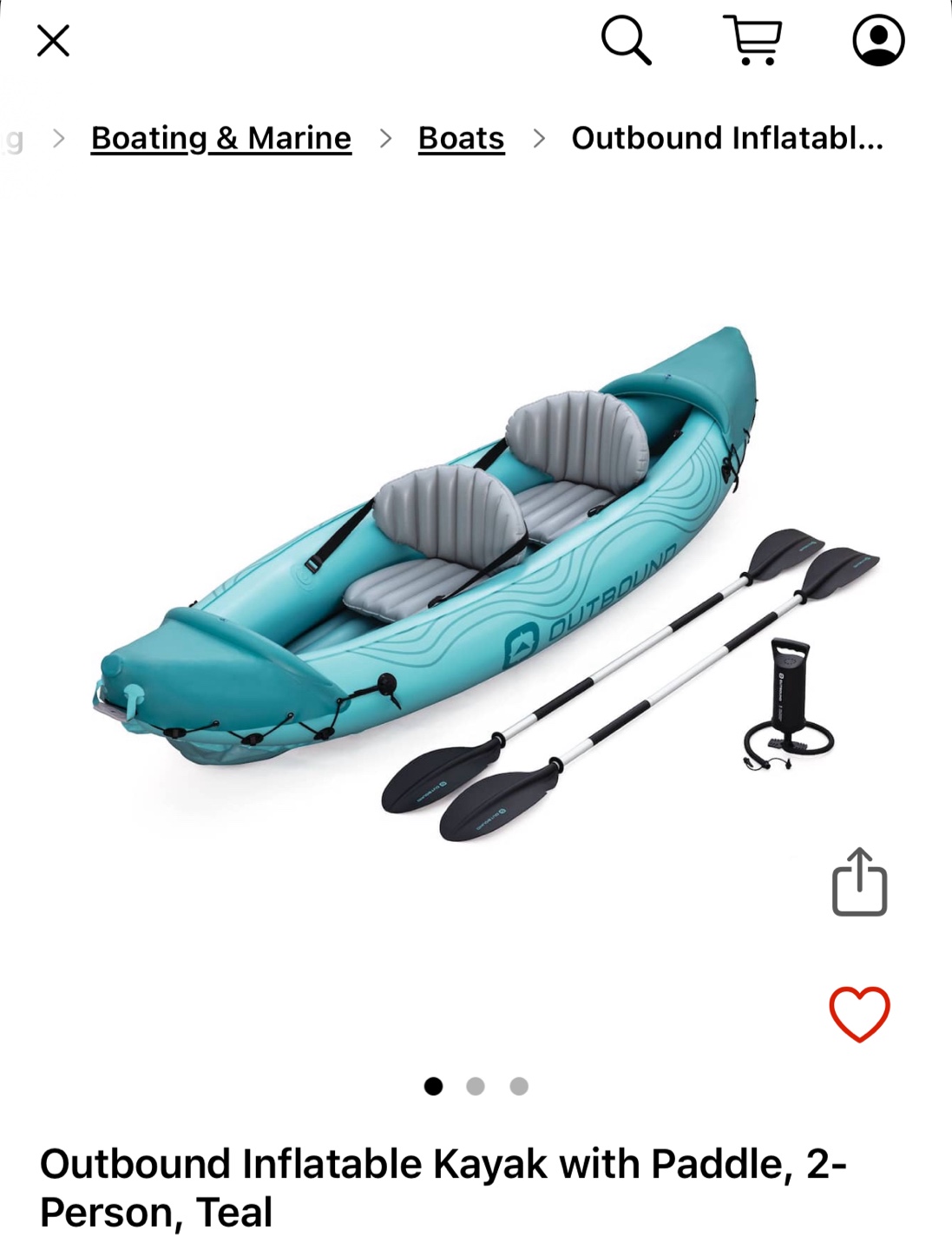 Outbound Inflatable Kayak with Paddle, 2-Person - photo 2