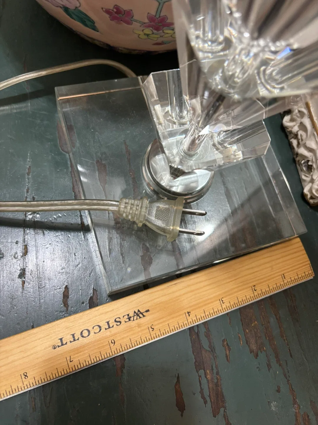 Vintage Hollywood Regency-Style Lucite Stacked Lamp image indicator(6)