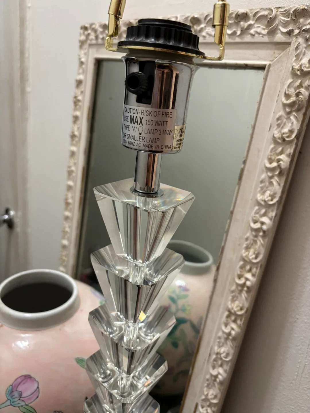 Vintage Hollywood Regency-Style Lucite Stacked Lamp image indicator(3)