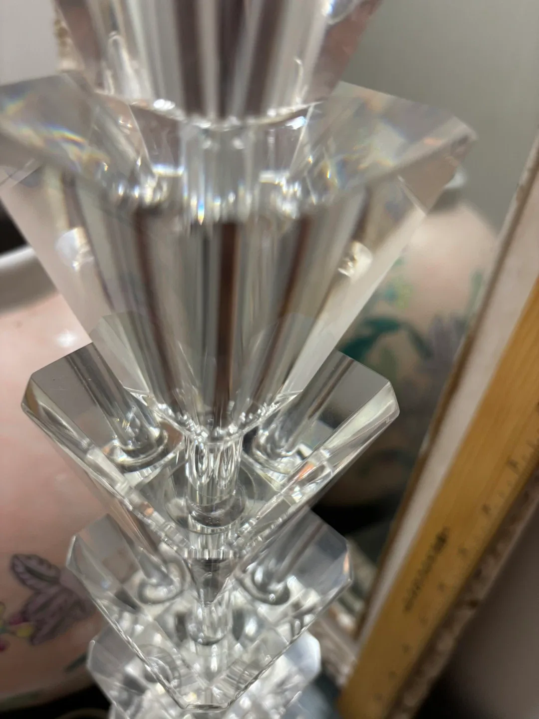 Vintage Hollywood Regency-Style Lucite Stacked Lamp image indicator(8)