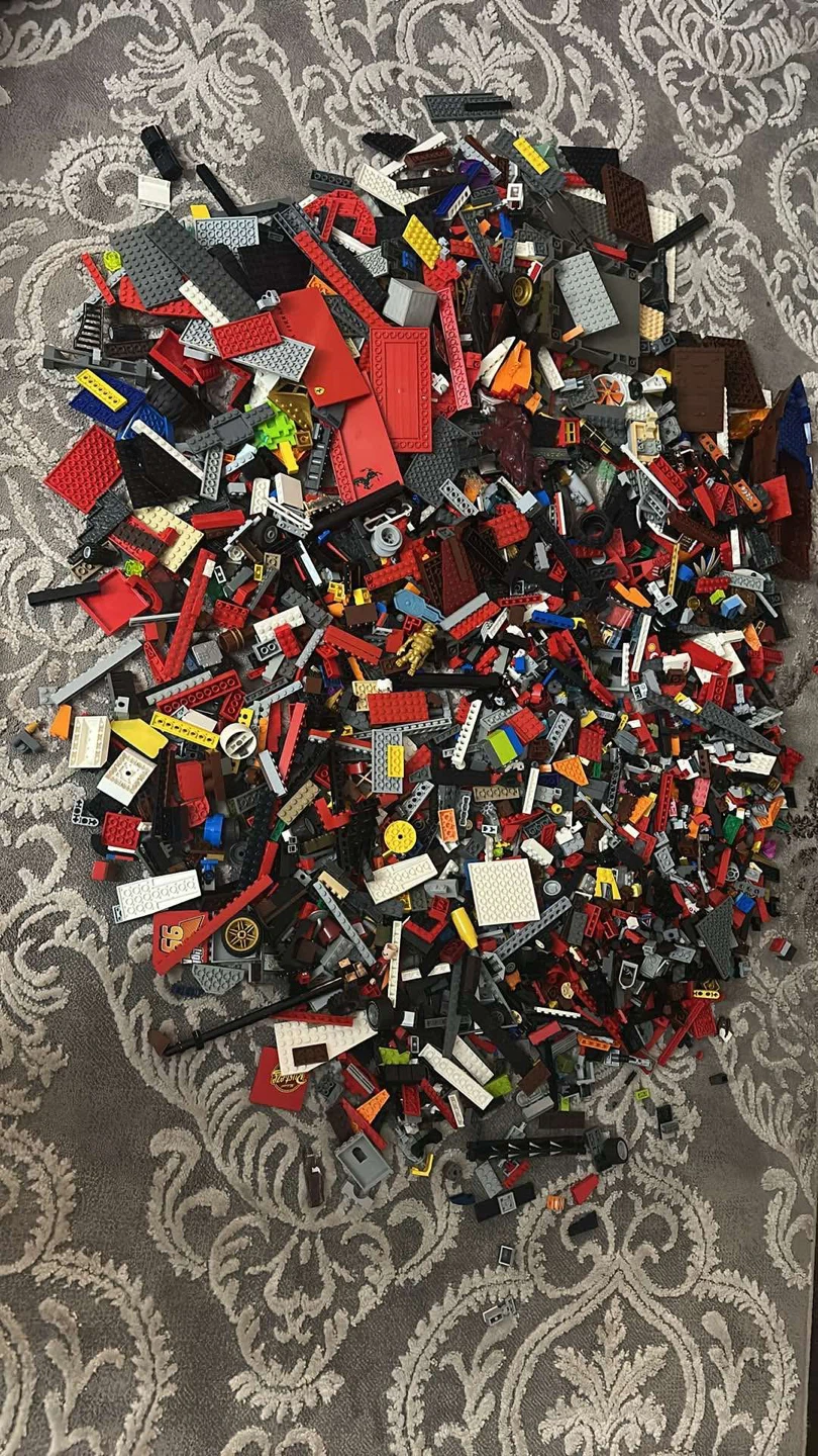 Bulk LEGO Pieces - Red, Black, Gray