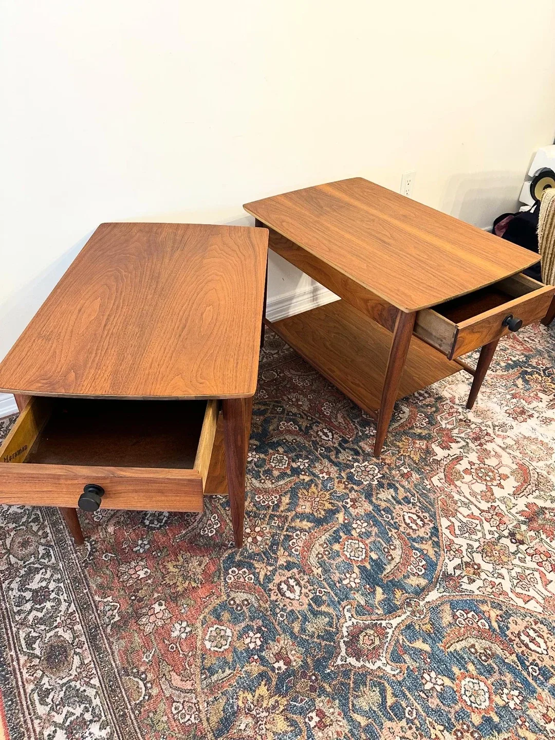 Refinish, mid-century, walnut end table tables image indicator(2)