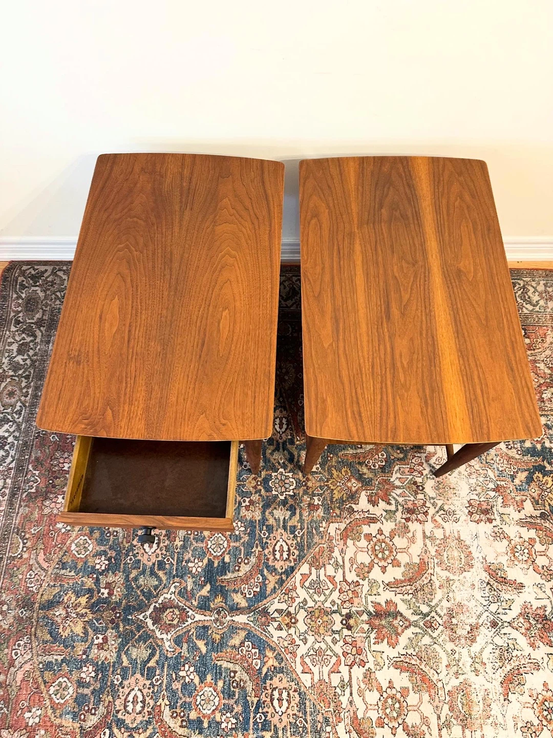 Refinish, mid-century, walnut end table tables - photo 4