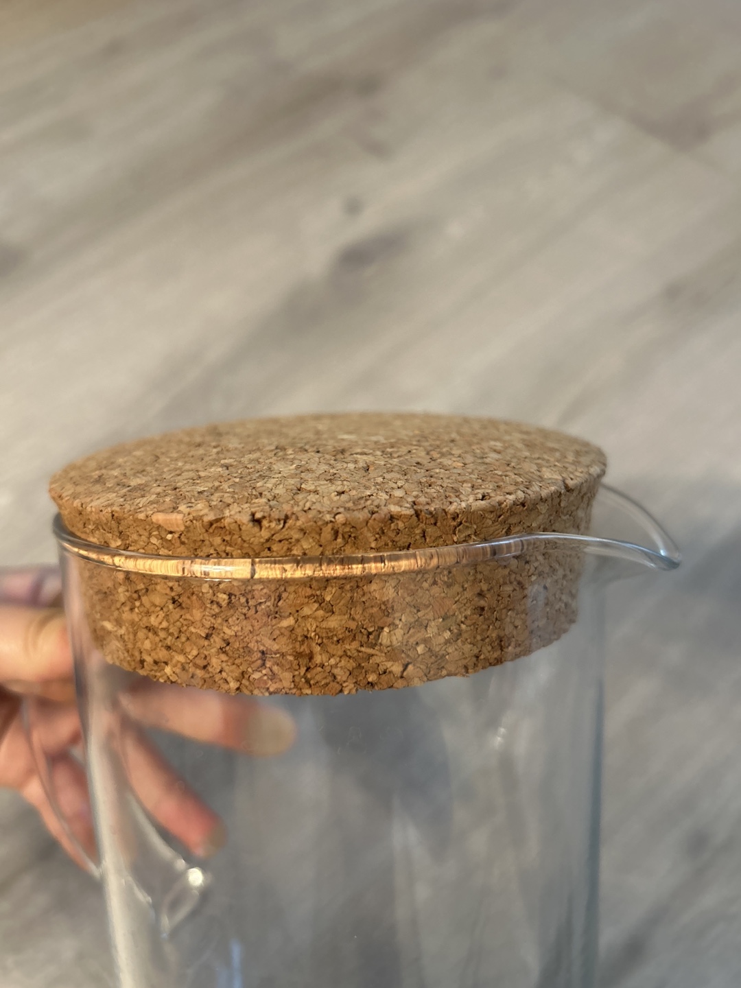 Glass Pitcher with Cork Lid - photo 4