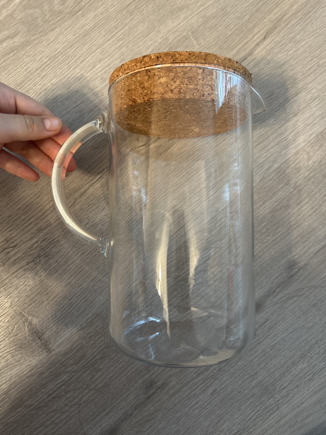 Glass Pitcher with Cork Lid - photo 2