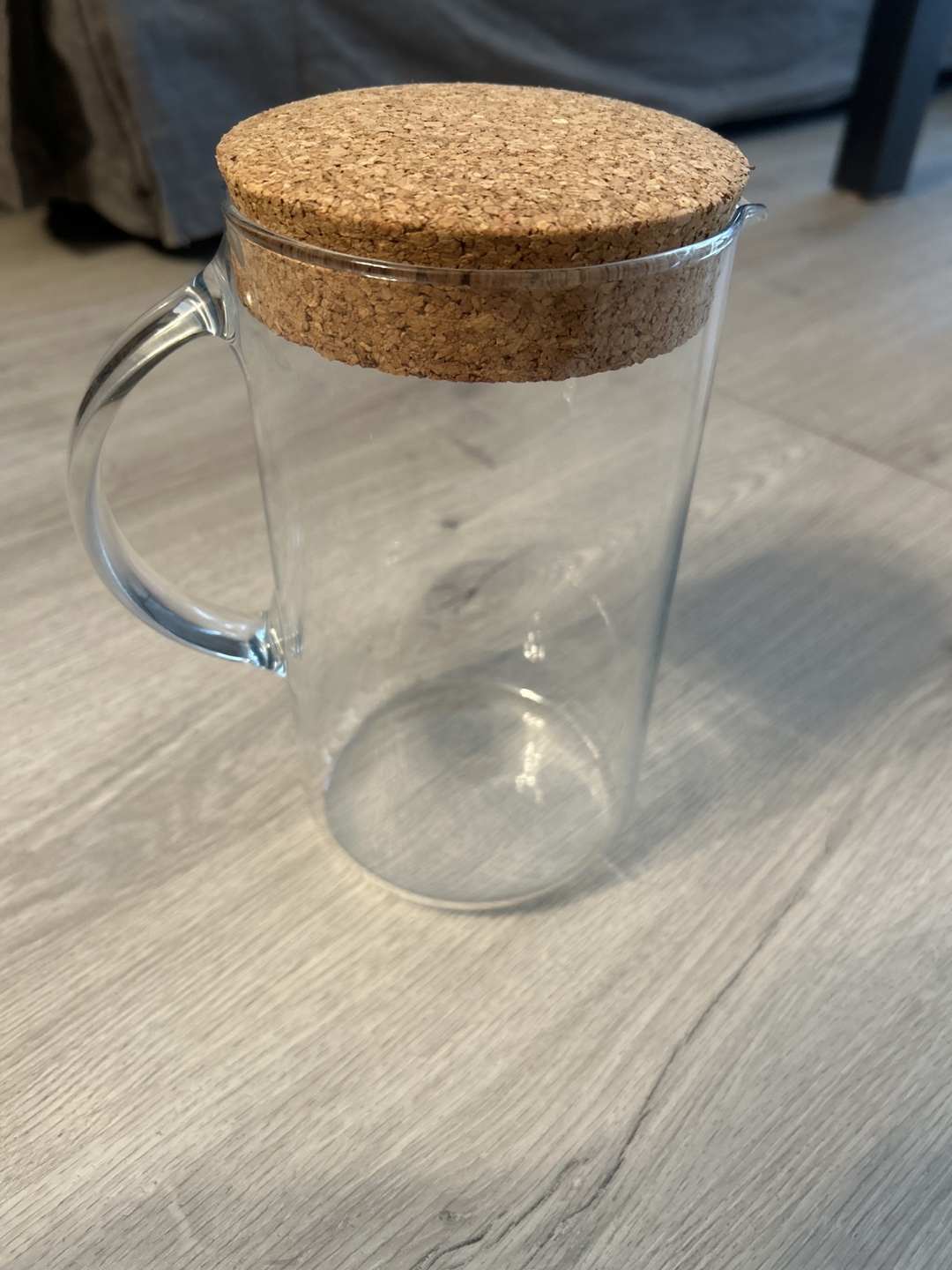 Glass Pitcher with Cork Lid