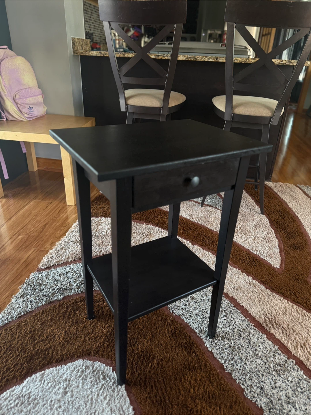 Black End Table with Drawer
