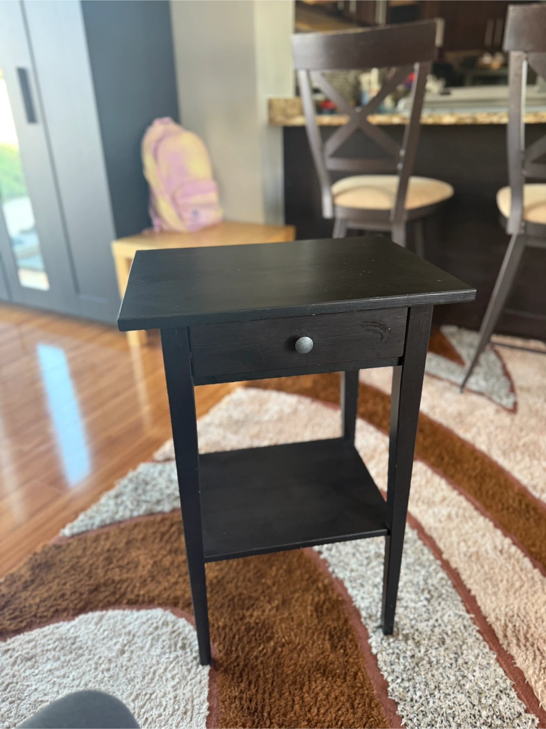 Black End Table with Drawer - photo 5