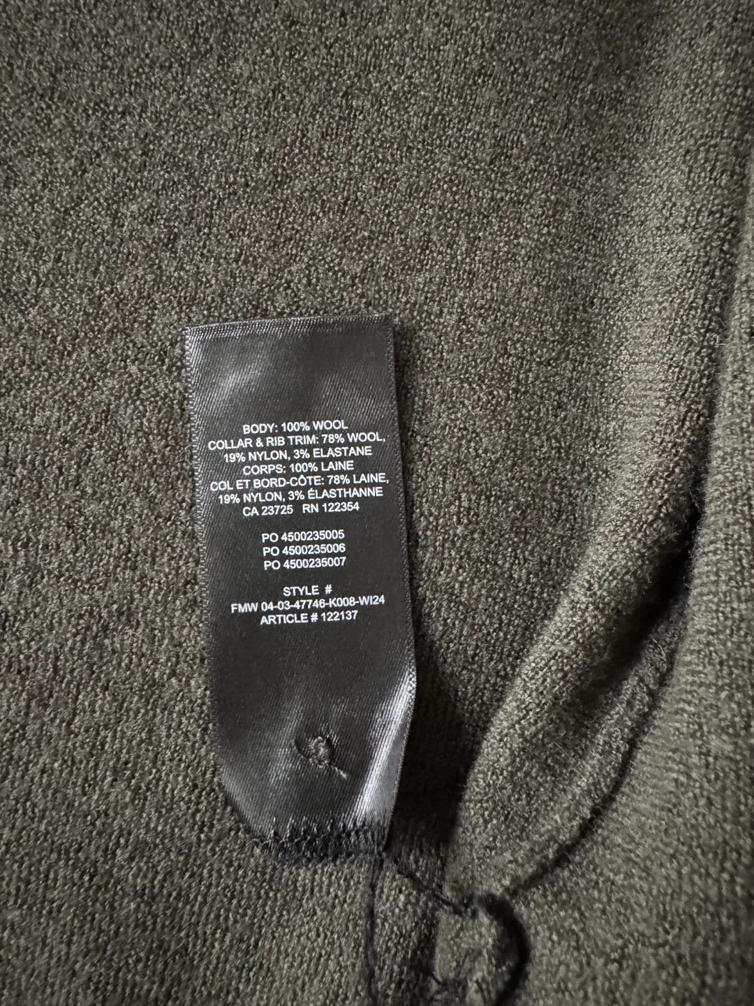 Wilfred XS Wool Cardigan - Olive Green image indicator(3)