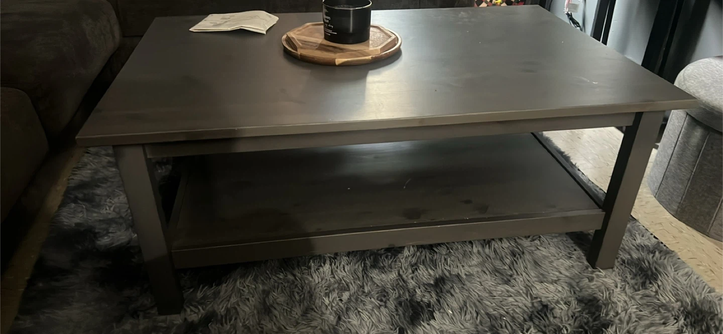 Smokey Gray Coffee Table with Shelf