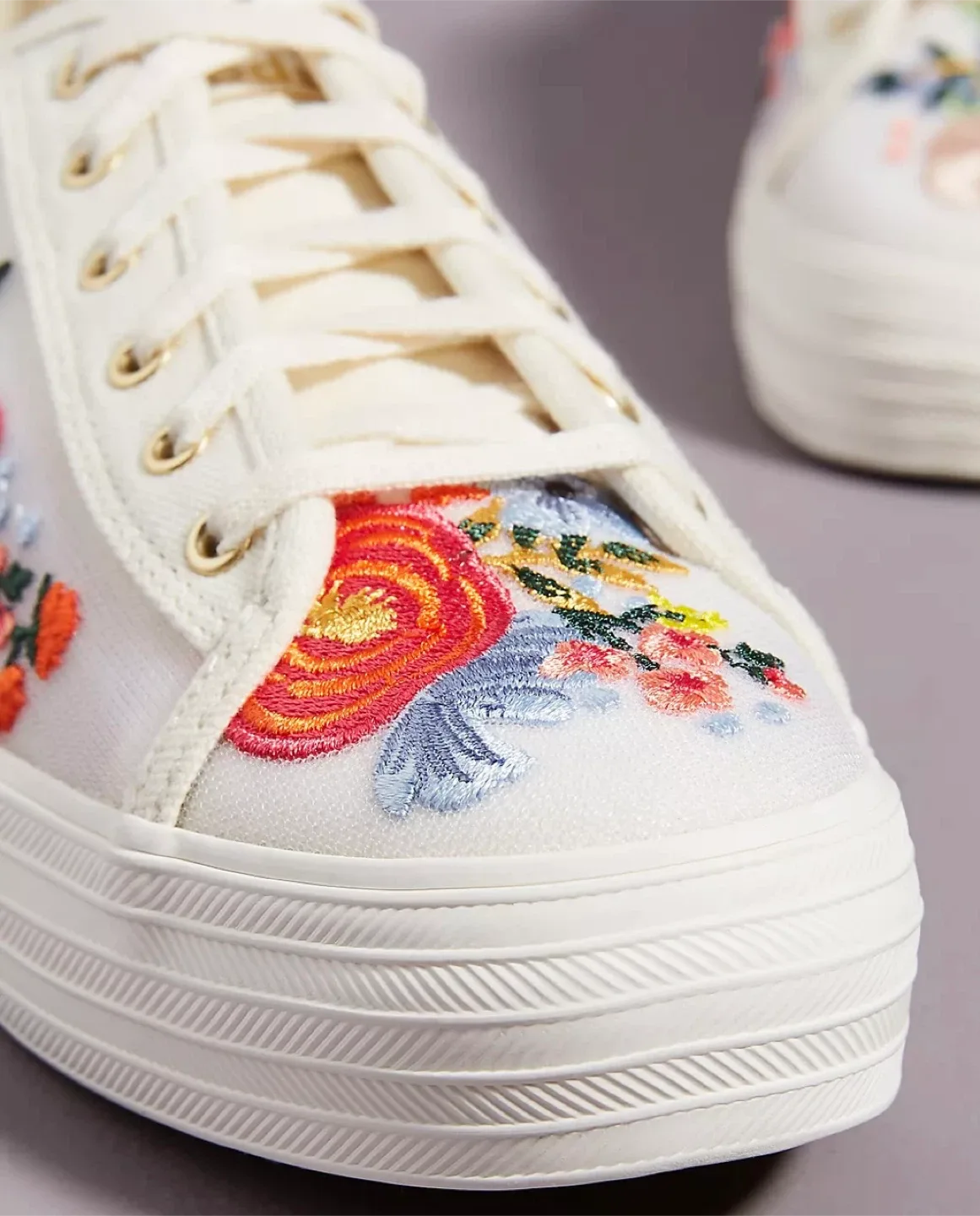 Keds x Rifle Paper Co. Triple Kick Floral Embroidered Sneakers thumbnail