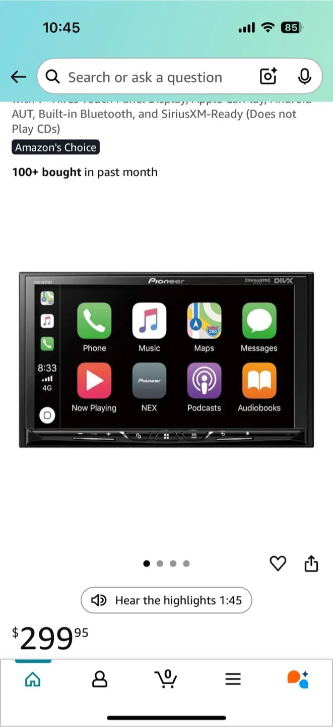 Pioneer MVH-AV251BT Car Stereo Receiver - Like New! thumbnail