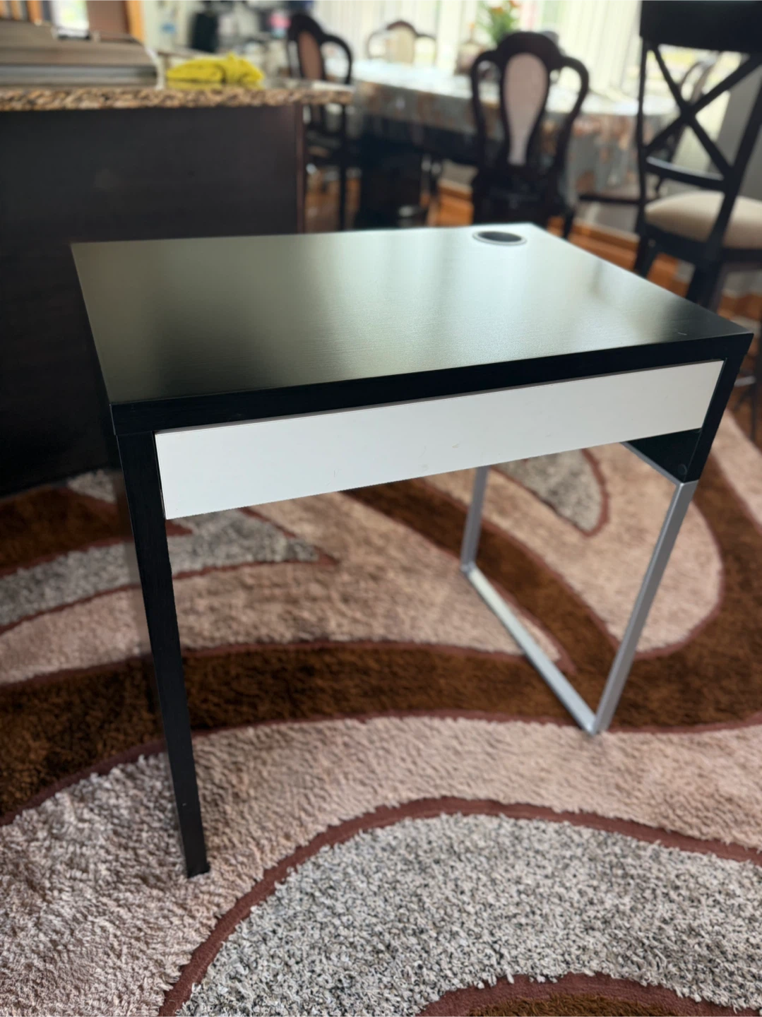 Black & White Desk with Drawer