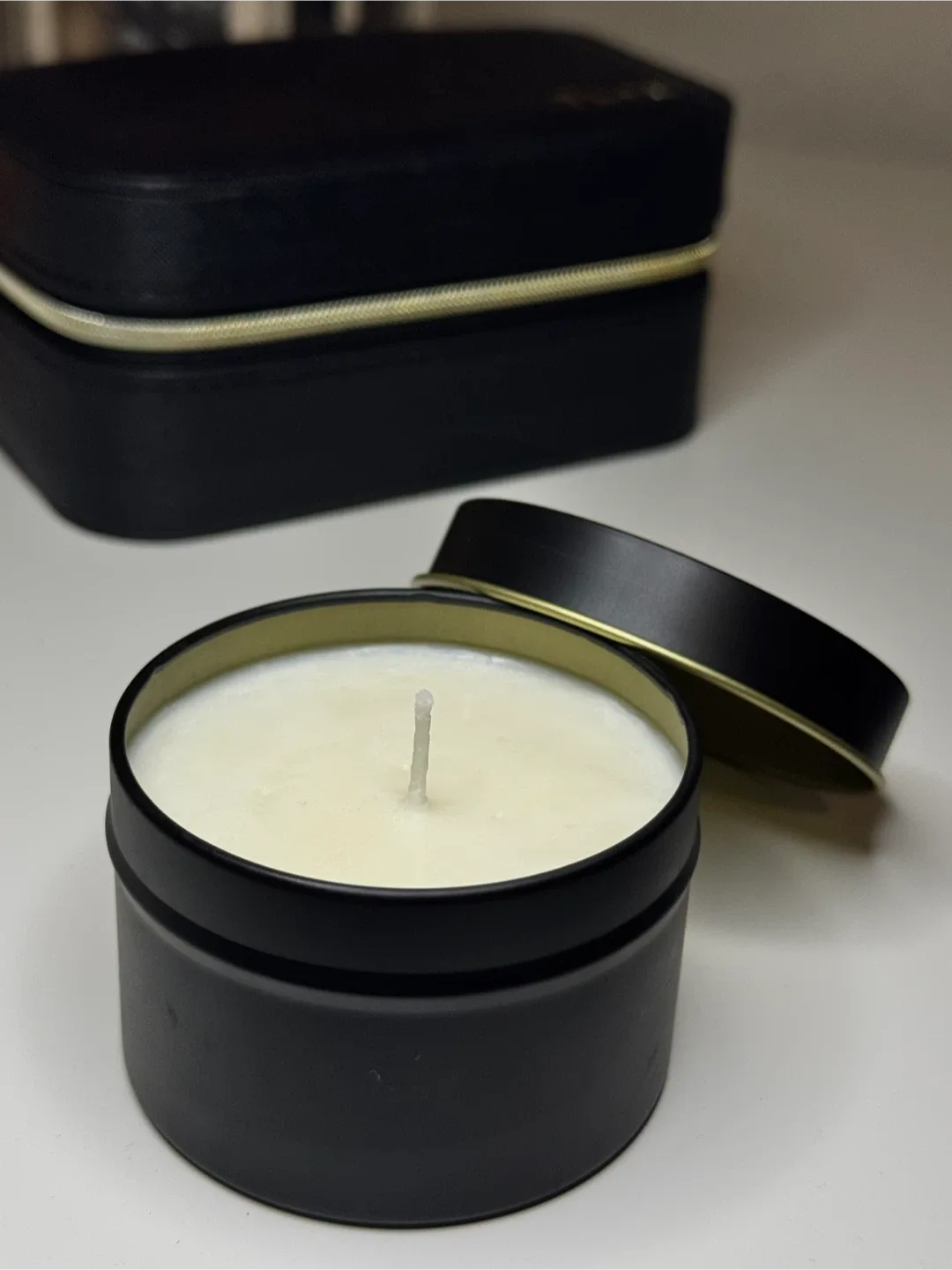 Soy Candle in Black Tin – Handmade & Eco-Friendly thumbnail