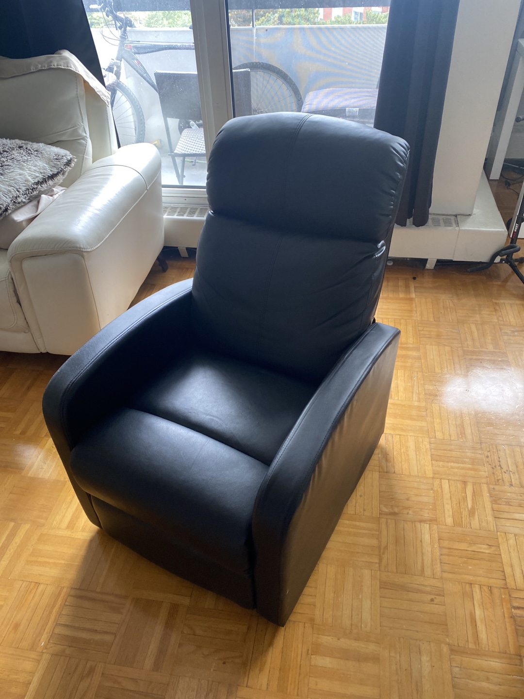 Black Leather Recliner Chair