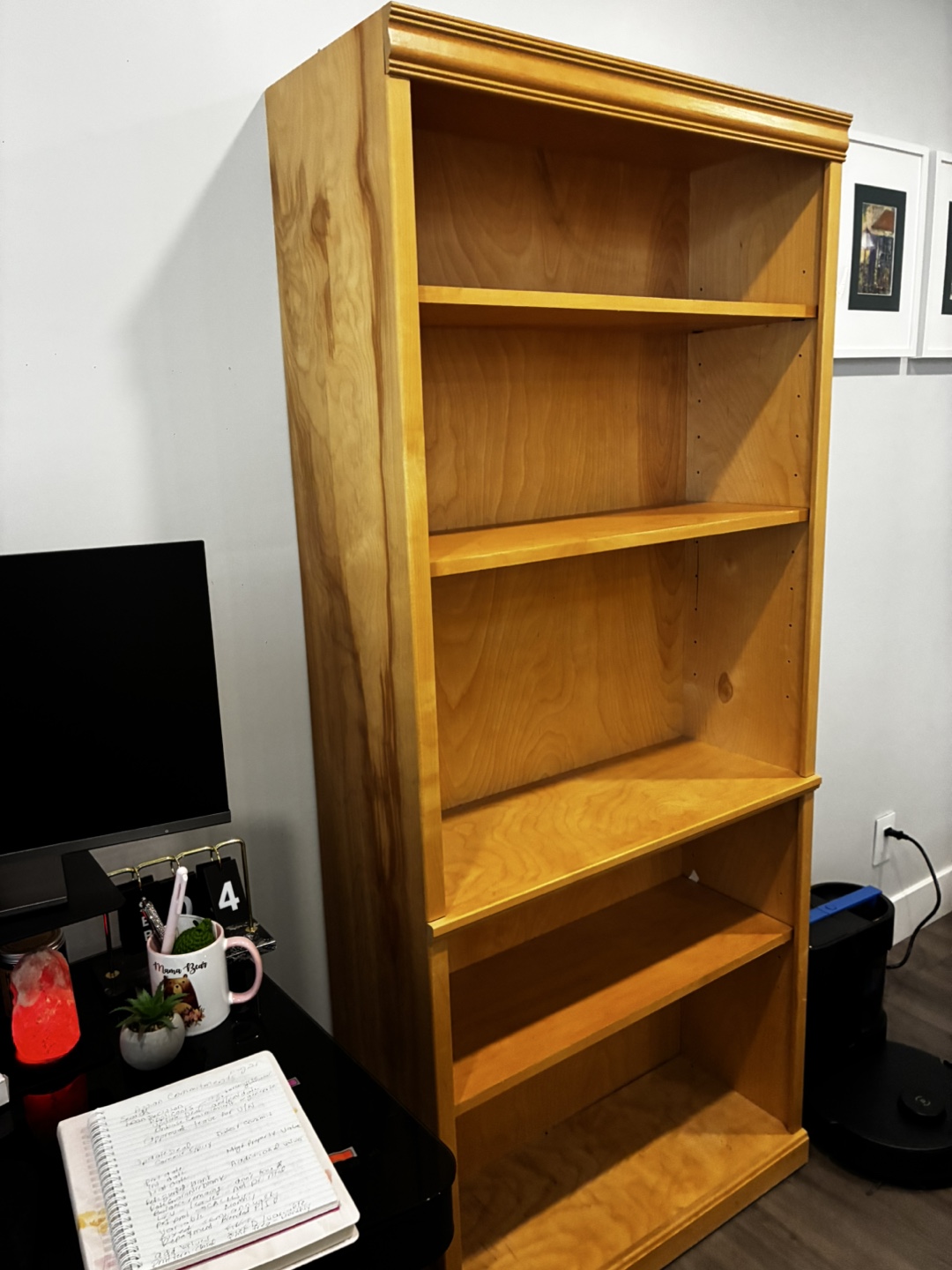 Solid Wood Birch Bookcase with Shelves - photo 3