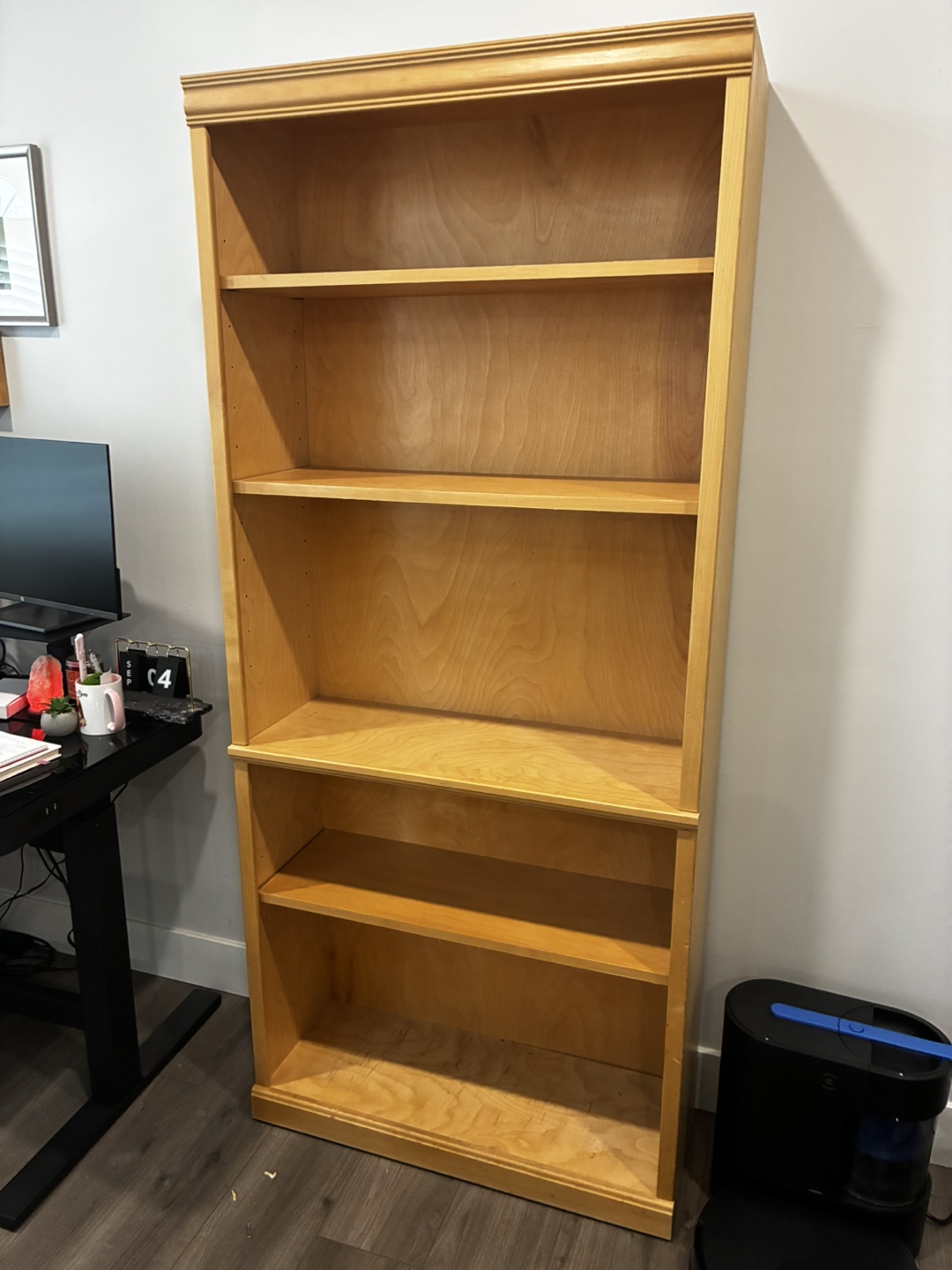 Solid Wood Birch Bookcase with Shelves
