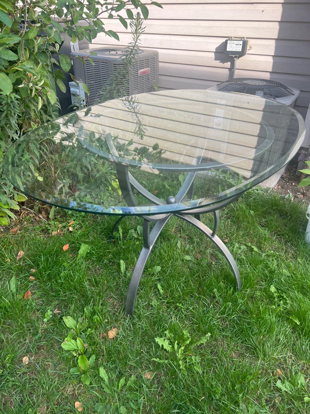 Glass Top Oval Dining Table