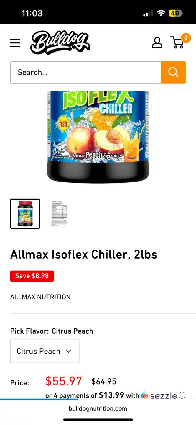 Allmax Isoflex Chiller Whey Protein Isolate - Citrus Peach - photo 2