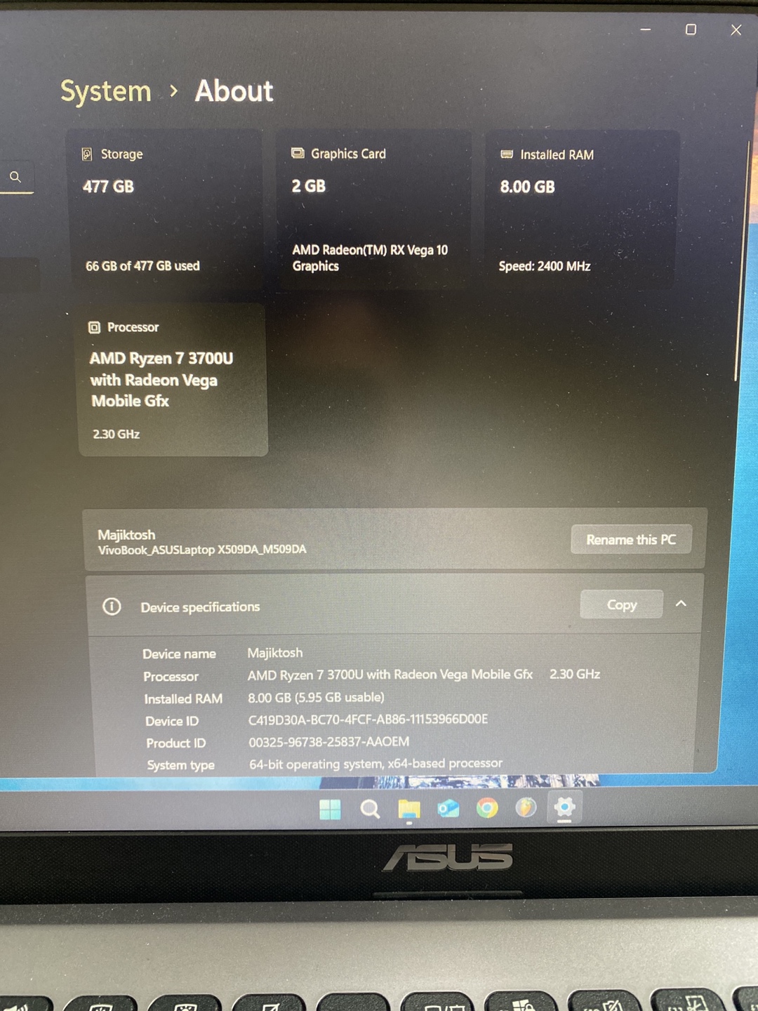 ASUS Vivobook Laptop AMD Ryzen 7, 8GB RAM - photo 4