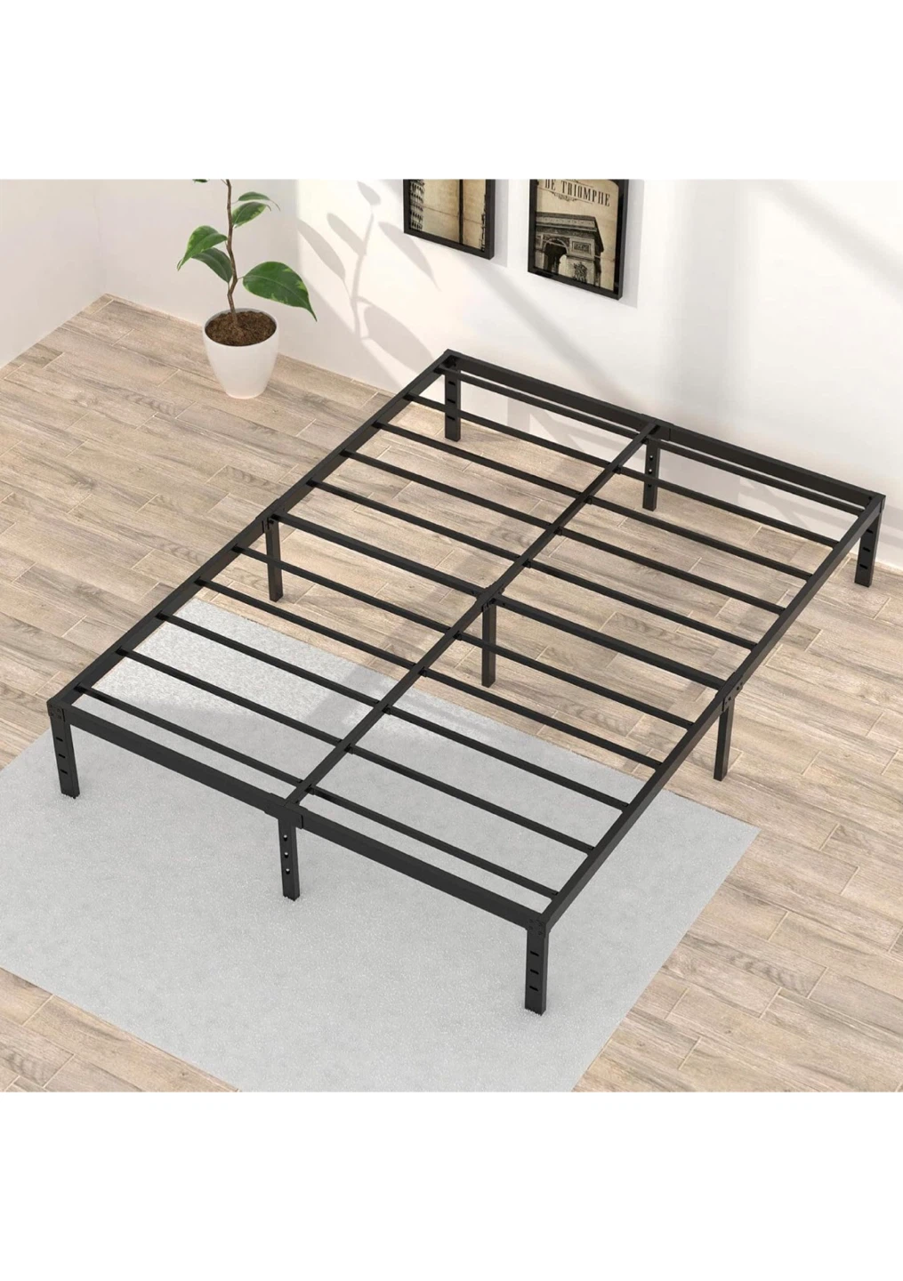 Metal Bed Frame with 14-inch Storage Space
