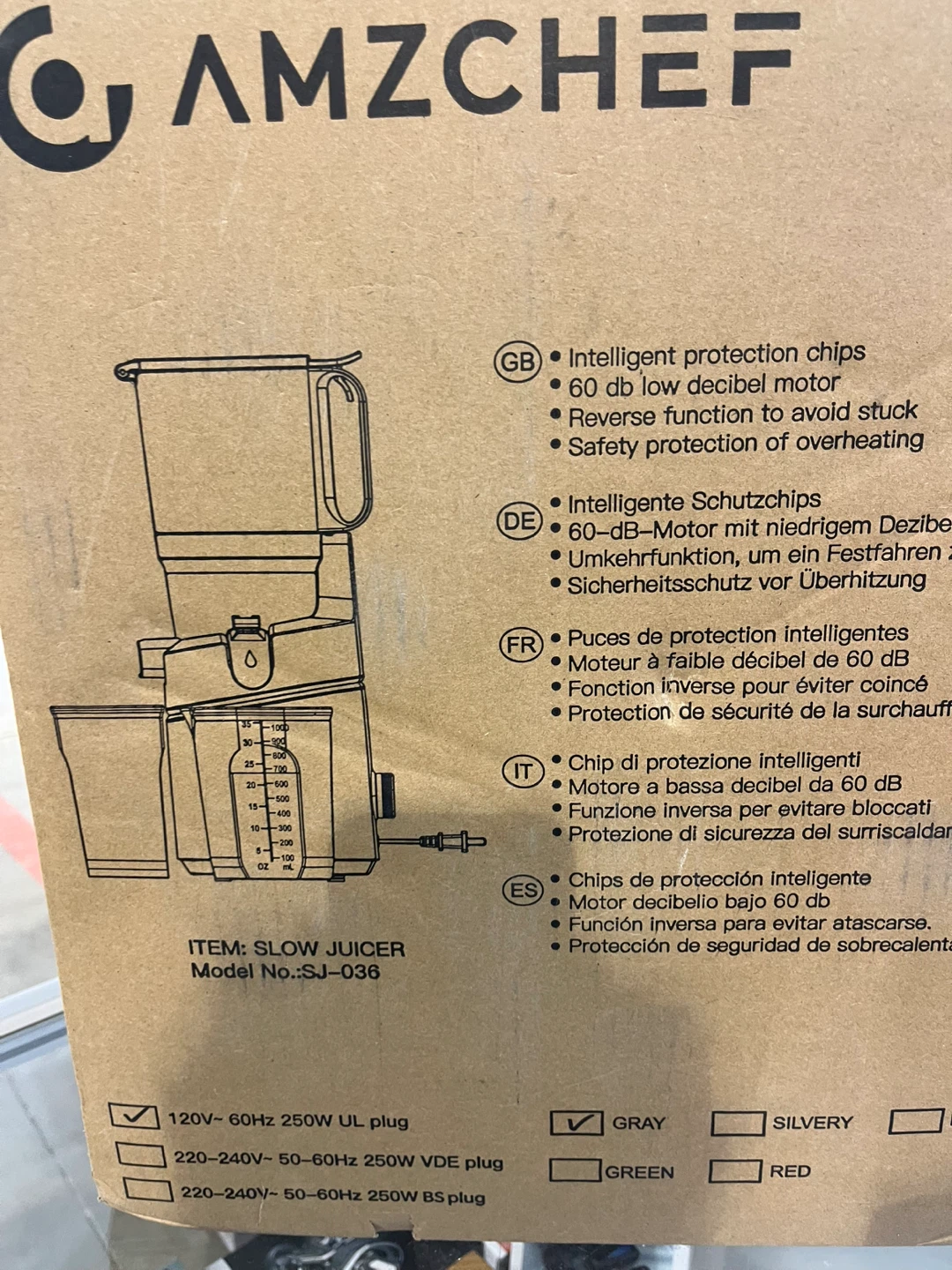 Amzchef Slow Juicer - Model SJ-036 - photo 4