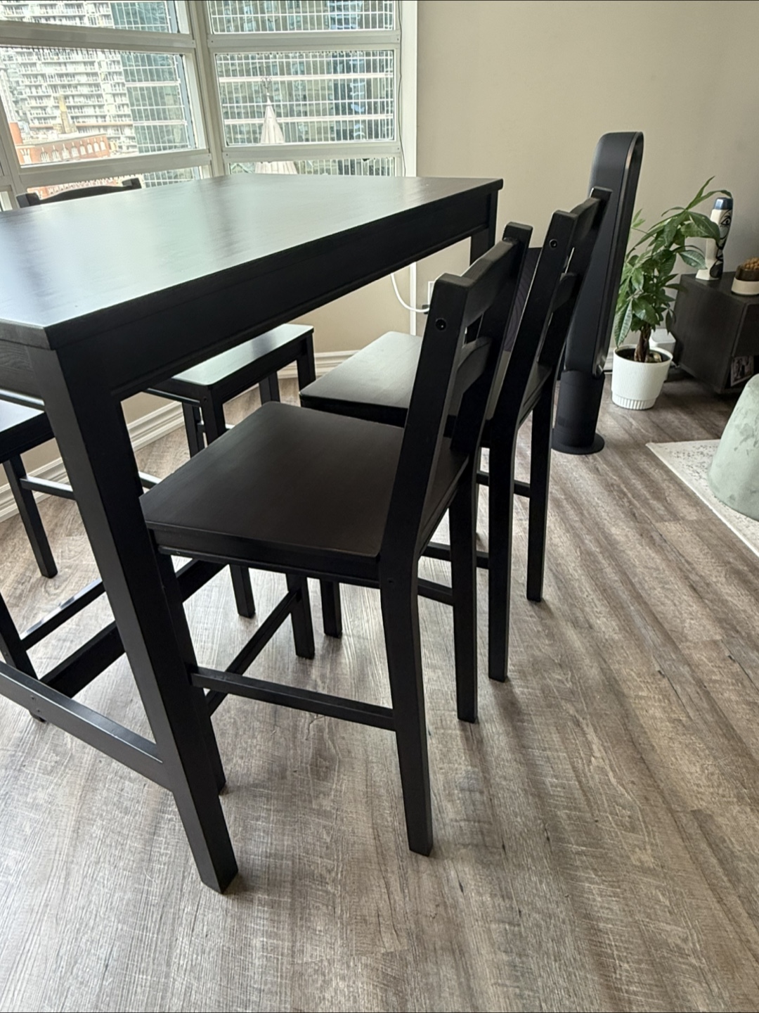 Black Dining Table with 4 Chairs - photo 2