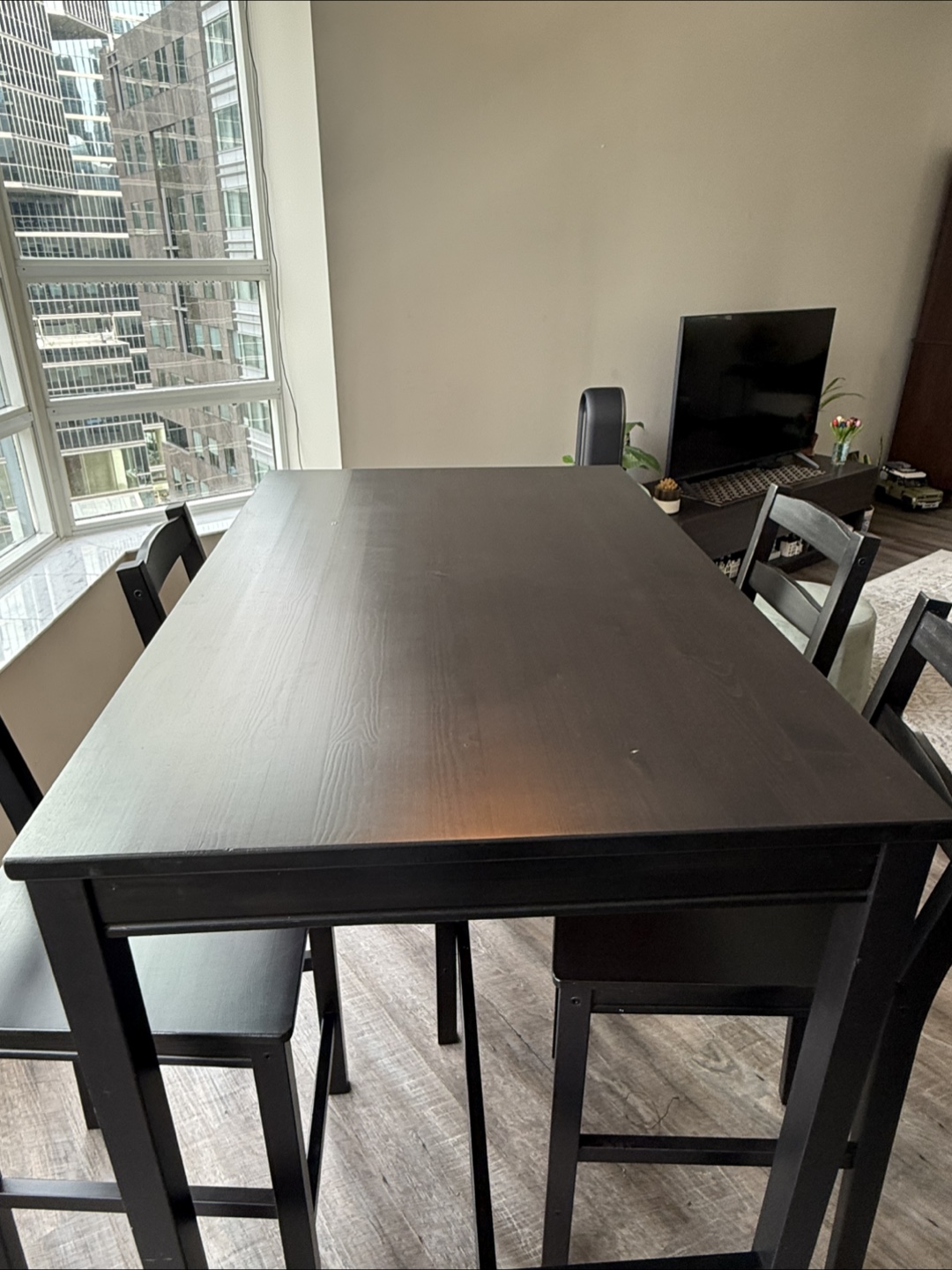 Black Dining Table with 4 Chairs - photo 3