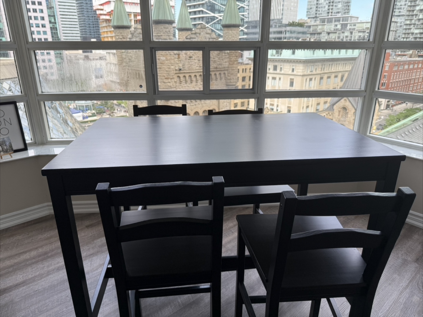 Black Dining Table with 4 Chairs