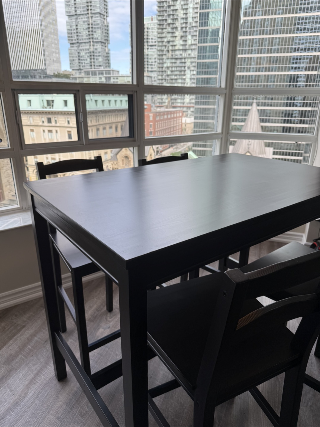 Black Dining Table with 4 Chairs - photo 4