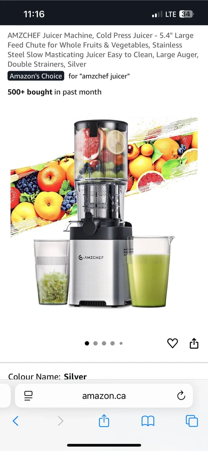 AMZCHEF Cold Press Juicer - New! thumbnail