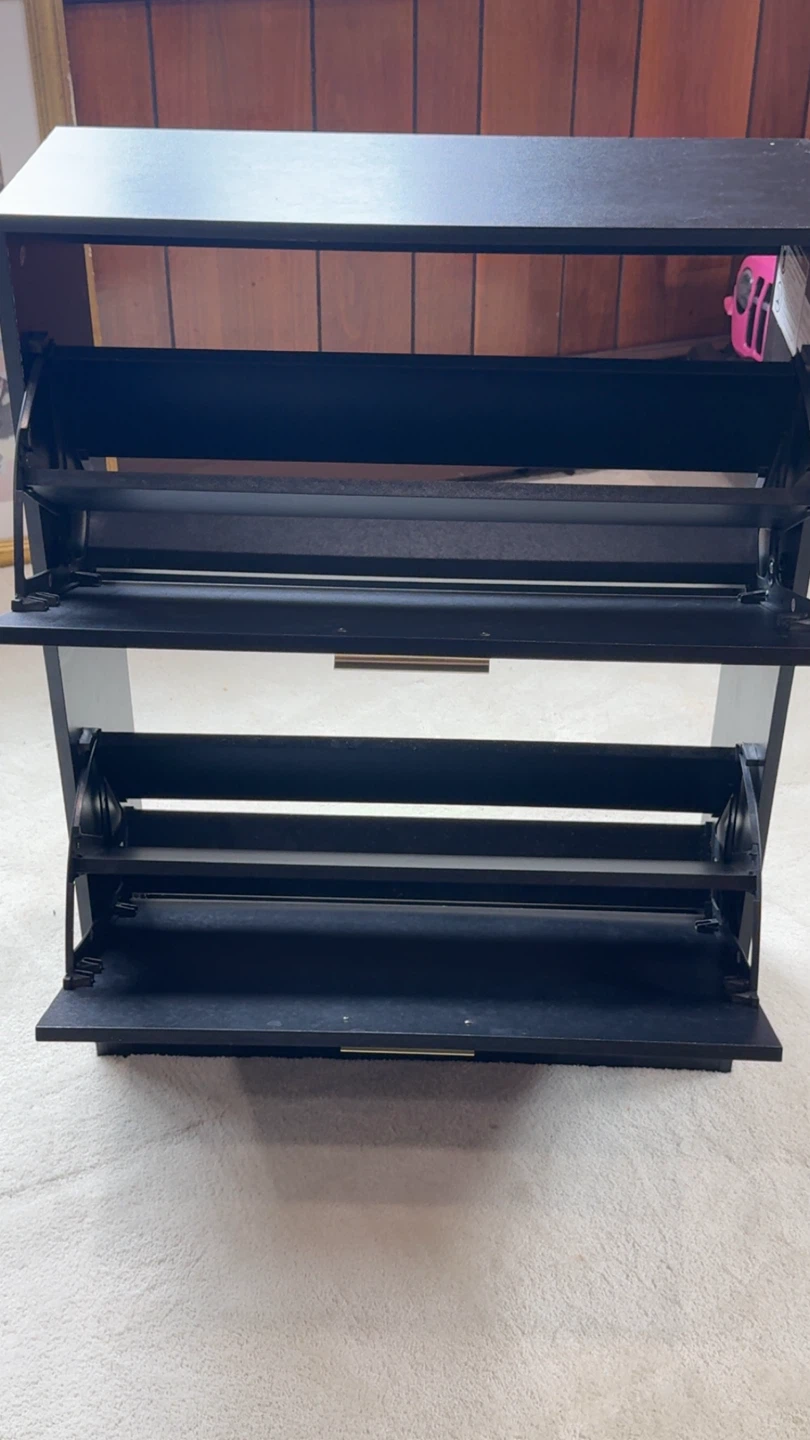 Black Shoe Storage Cabinet - photo 2