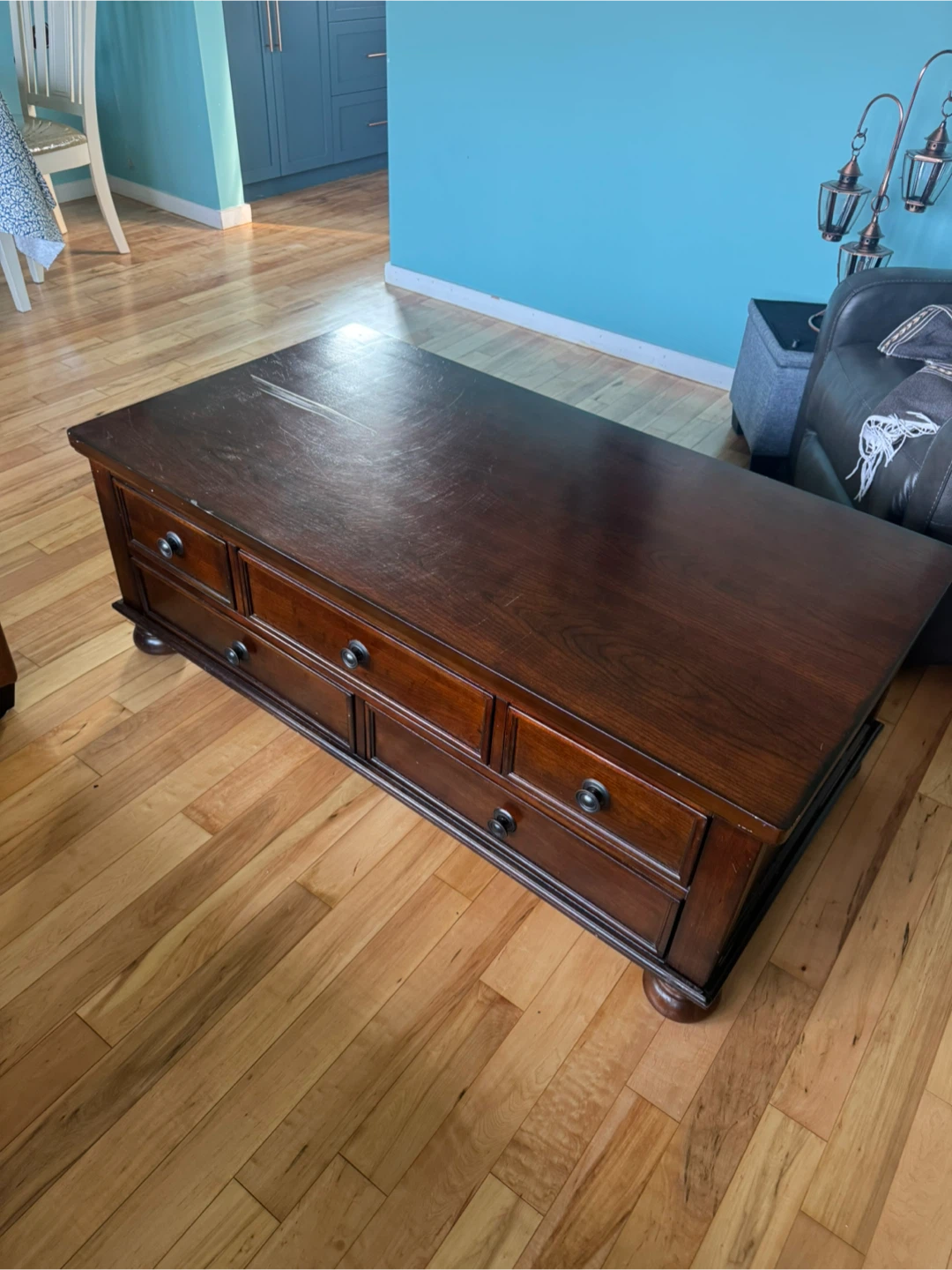 Wooden Coffee Table with Drawers