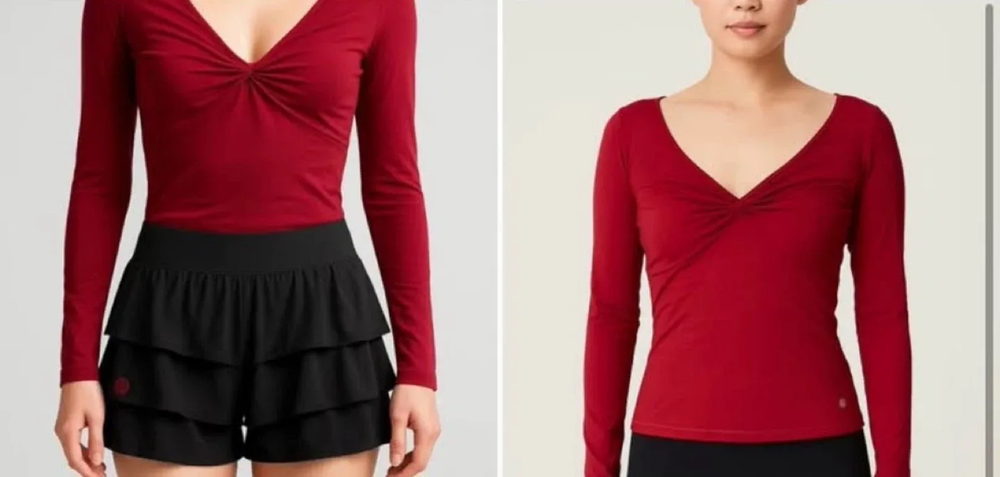 Lululemon Twist Front Long Sleeve Top - Red thumbnail