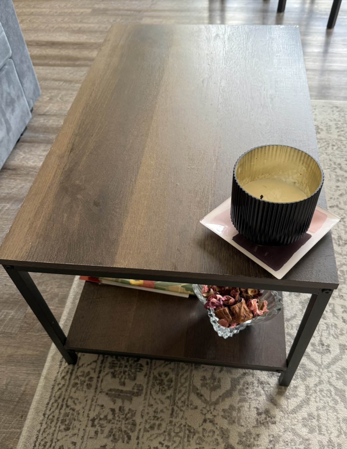 Brown Coffee Table with Shelf - photo 2