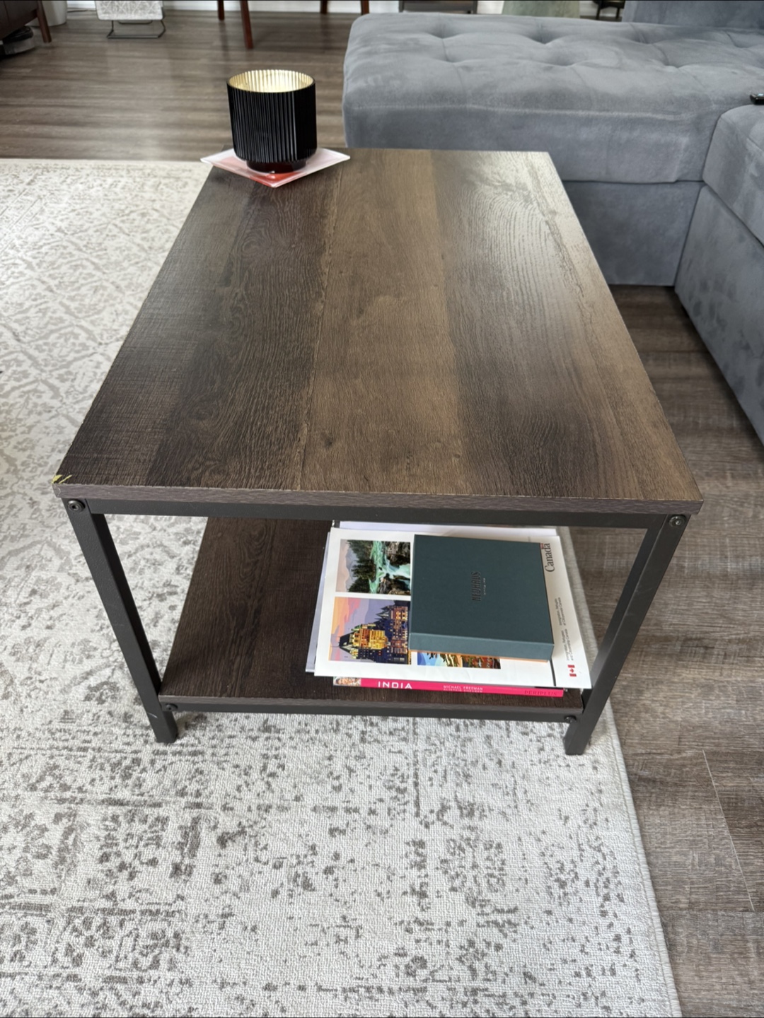Brown Coffee Table with Shelf - photo 3