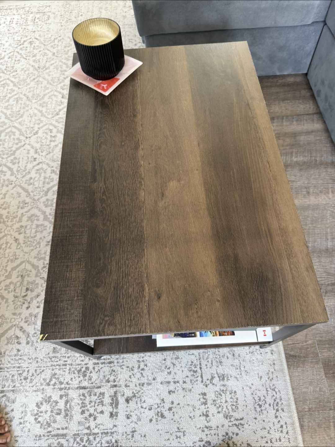 Brown Coffee Table with Shelf - photo 4