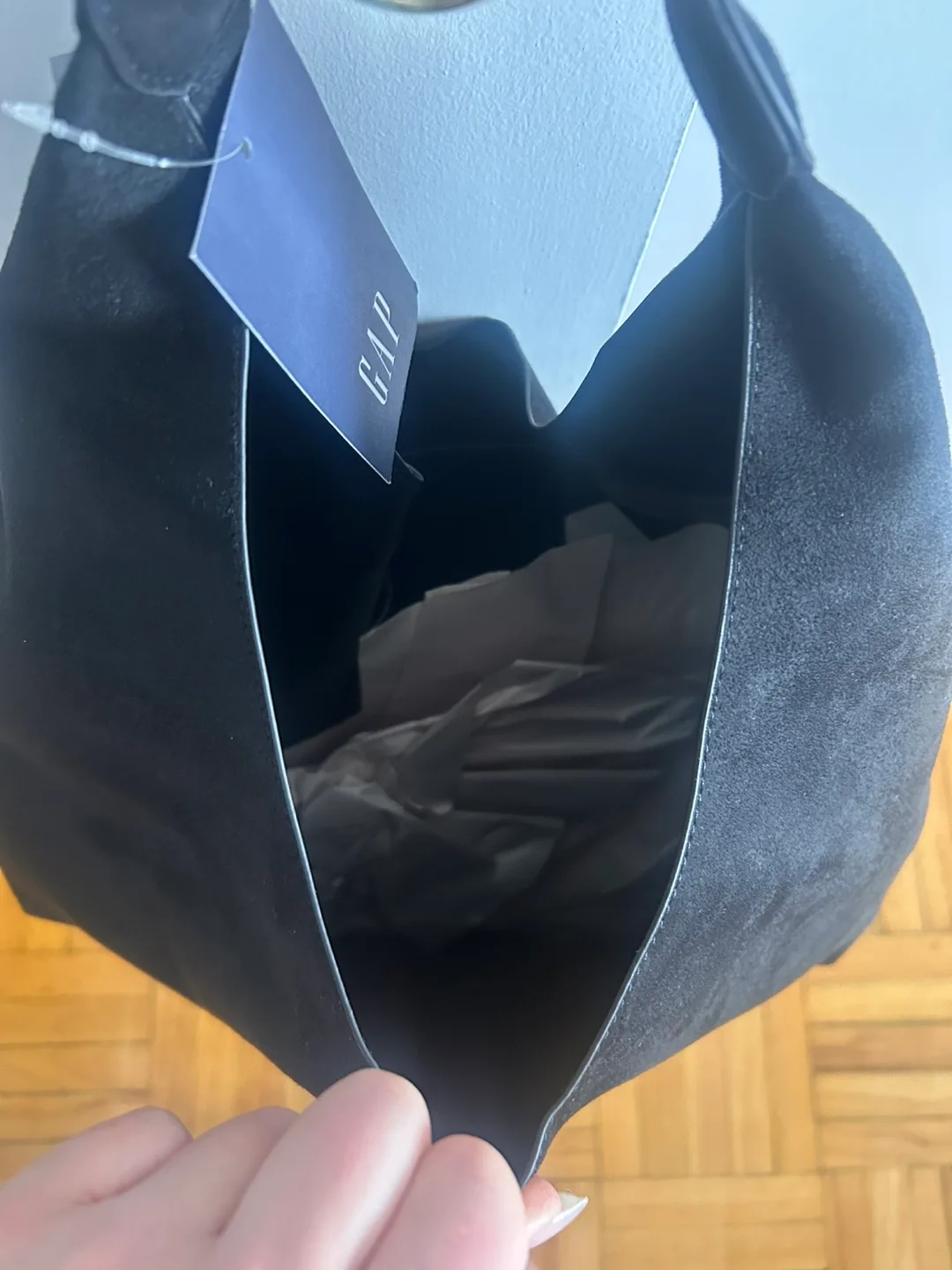 GAP Black Vegan Suede Slouchy Bag - New image indicator(3)