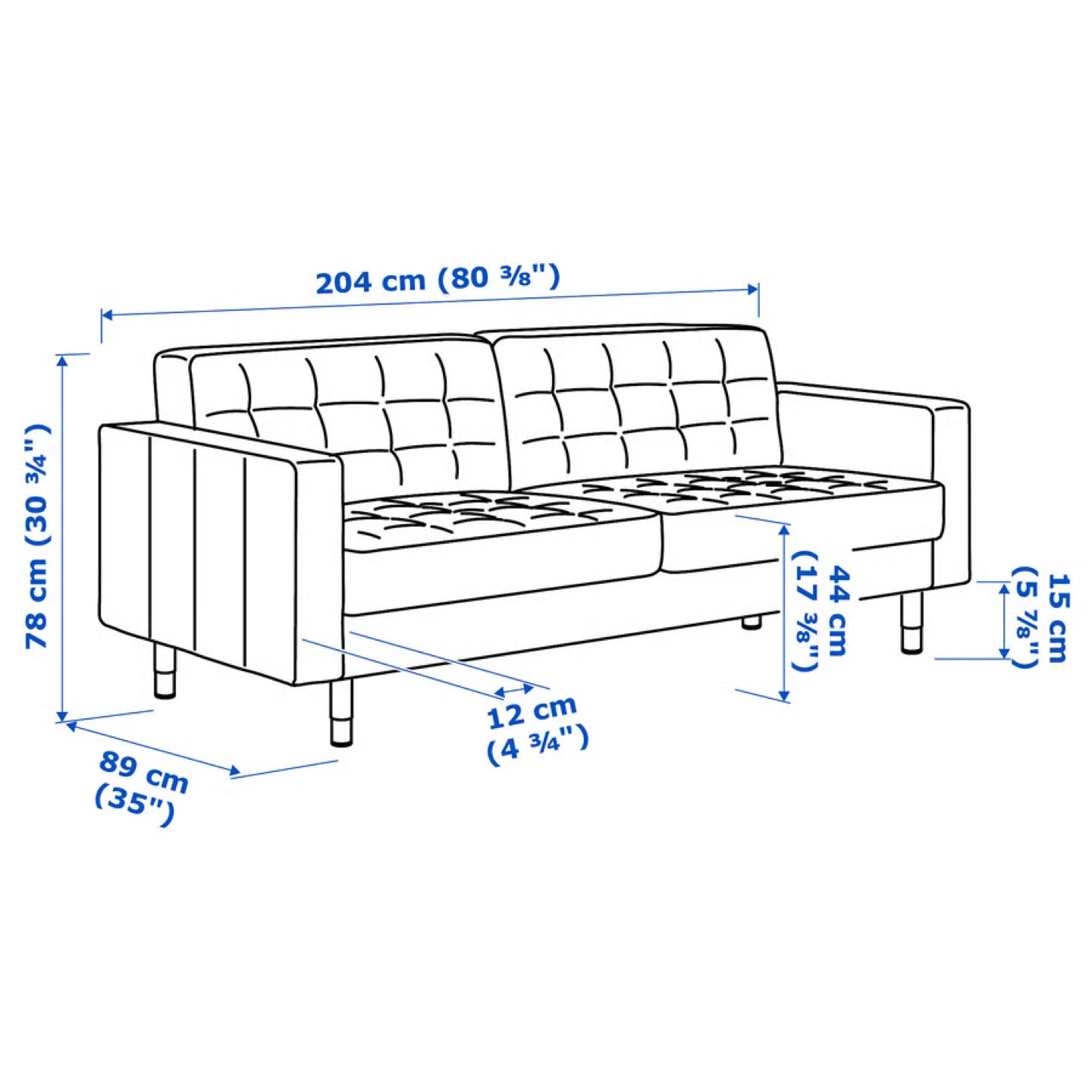 IKEA Landskrona 3-Seat Sofa, Sage green