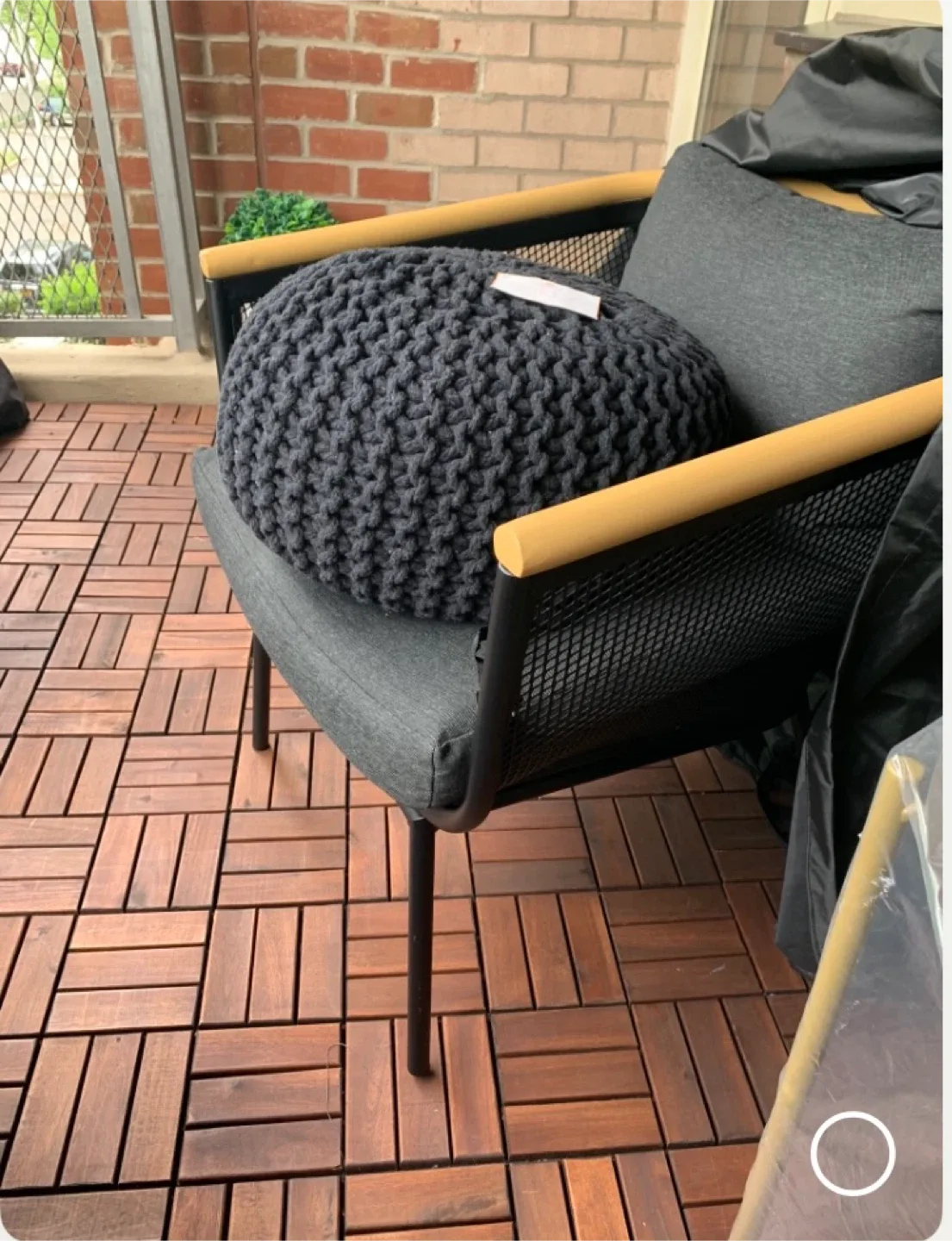 Opalhouse Black Wire Accent Chair & Pouf thumbnail