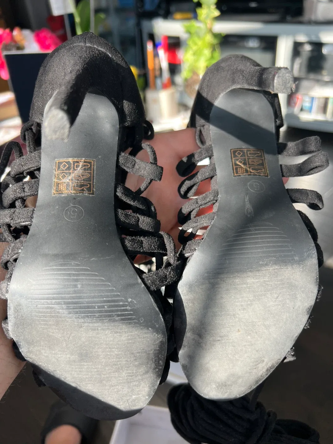 Black Suede Lace-Up Heeled Boots image indicator(6)