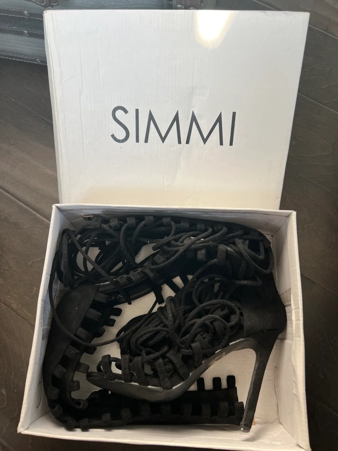 Black Suede Lace-Up Heeled Boots image indicator(9)