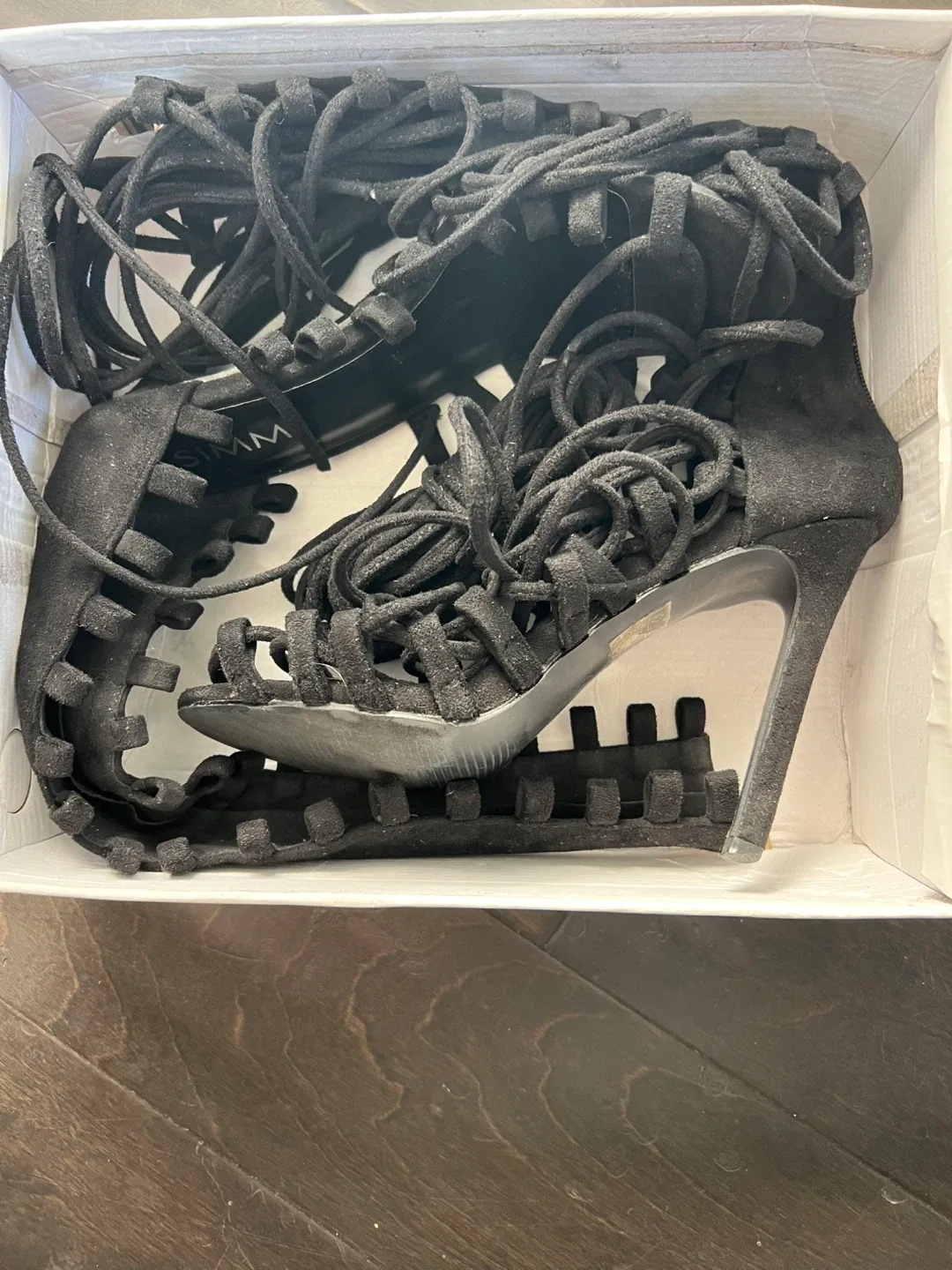 Black Suede Lace-Up Heeled Boots image indicator(8)