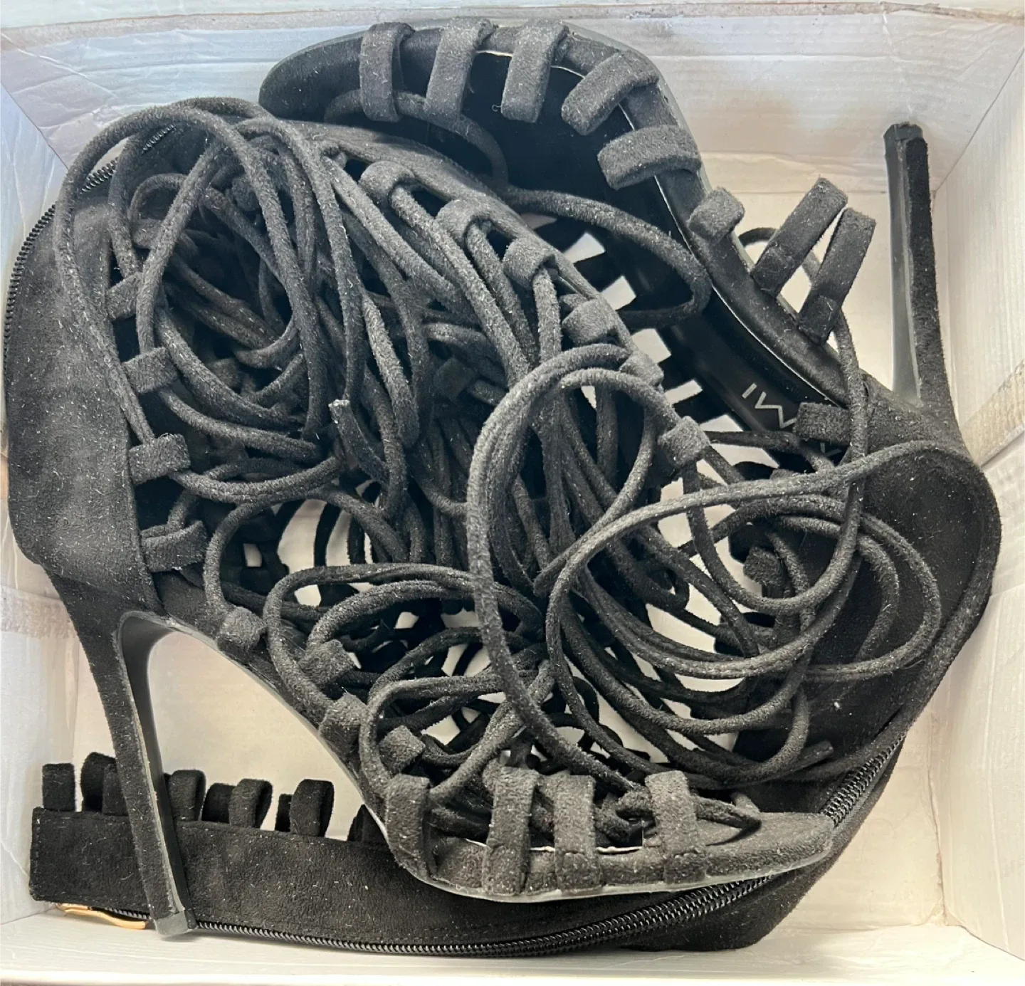 Black Suede Lace-Up Heeled Boots image indicator(7)