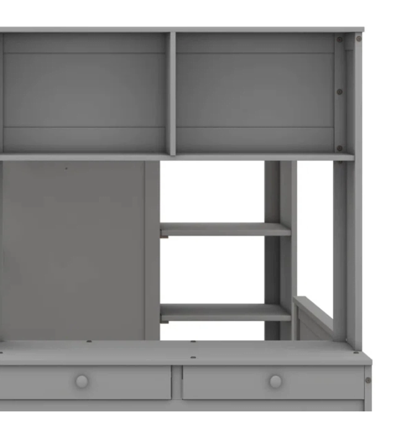 Grey Twin Size Bunk Bed with Desk - photo 3