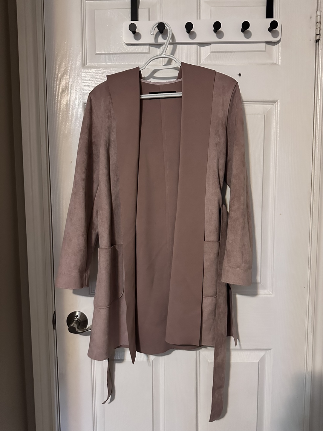 Suede hooded trench jacket - photo 2