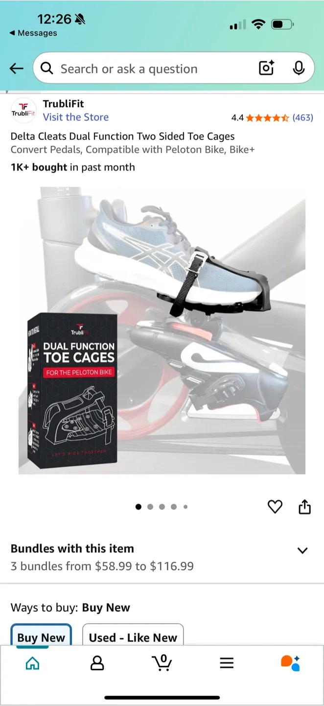 TrubliFit Dual Function Toe Cages for Peloton Bike thumbnail